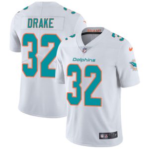 Finest Dolphins #32 Kenyan Drake White Men's Stitched NFL Vapor Untouchable Limited Jersey