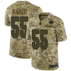 Gorgeous Dolphins #55 Jerome Baker Camo Men's Stitched NFL Limited 2018 Salute To Service Jersey