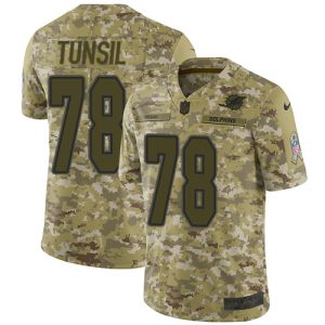 Exquisite Dolphins #78 Laremy Tunsil Camo Men's Stitched NFL Limited 2018 Salute To Service Jersey
