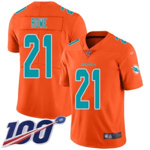 Exceptional Dolphins #21 Eric Rowe Orange Men's Stitched NFL Limited Inverted Legend 100th Season Jersey