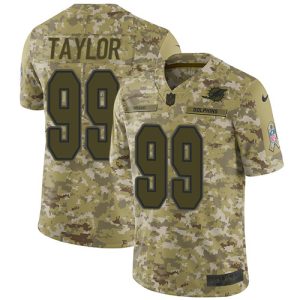 Exceptional Dolphins #99 Jason Taylor Camo Men's Stitched NFL Limited 2018 Salute To Service Jersey