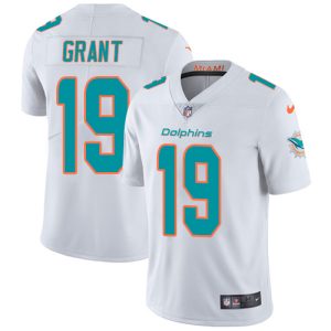 Exceptional Dolphins #19 Jakeem Grant White Men's Stitched NFL Vapor Untouchable Limited Jersey