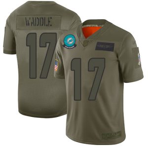Exceptional Dolphins #17 Jaylen Waddle Camo Men's Stitched NFL Limited 2019 Salute To Service Jersey