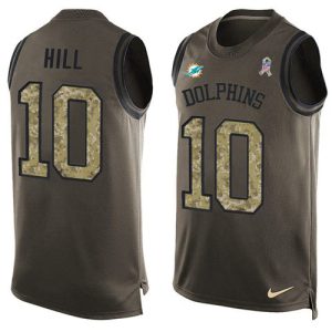 Marvelous Dolphins #10 Tyreek Hill Green Men's Stitched NFL Limited Salute To Service Tank Top Jersey