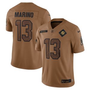 Exquisite Miami Dolphins #13 Dan Marino Men's 2023 Salute To Service Limited Jersey - Brown