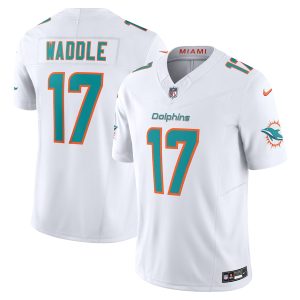 Gorgeous Miami Dolphins #17 Jaylen Waddle Men's White Vapor F.U.S.E. Limited Jersey
