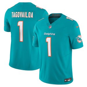 Marvelous Miami Dolphins #1 Tua Tagovailoa Men's Aqua Vapor F.U.S.E. Limited Jersey