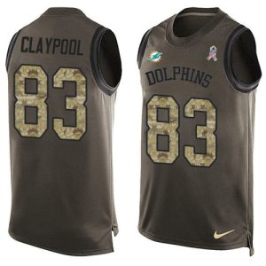 Exceptional Dolphins #83 Chase Claypool Green Men's Stitched NFL Limited Salute To Service Tank Top Jersey