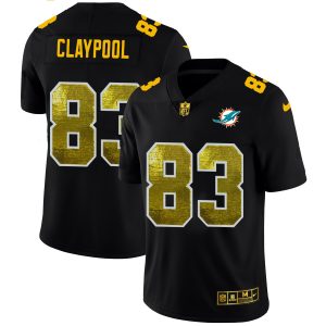 Exquisite Miami Dolphins #83 Chase Claypool Men's Black Golden Sequin Vapor Limited NFL Jersey