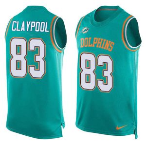 Exquisite Dolphins #83 Chase Claypool Aqua Green Team Color Men's Stitched NFL Limited Tank Top Jersey