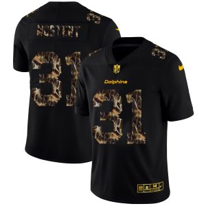 Superior Miami Dolphins #31 Raheem Mostert Men's Black Flocked Lightning Vapor Limited NFL Jersey