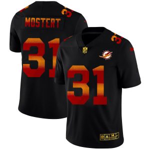 Superior Miami Dolphins #31 Raheem Mostert Men's Black Red Orange Stripe Vapor Limited NFL Jersey