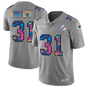 Outstanding Miami Dolphins #31 Raheem Mostert Men's Multi-Color 2020 NFL Crucial Catch NFL Jersey Greyheather