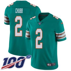 Exceptional Dolphins #2 Bradley Chubb Aqua Green Alternate Men's Stitched NFL 100th Season Vapor Untouchable Limited Jersey