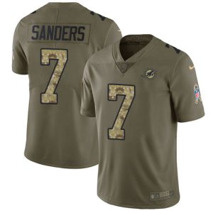 Exceptional Dolphins #7 Jason Sanders Olive/Camo Men's Stitched NFL Limited 2017 Salute To Service Jersey