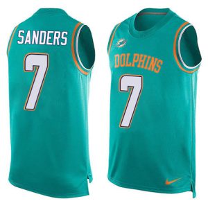Finest Dolphins #7 Jason Sanders Aqua Green Team Color Men's Stitched NFL Limited Tank Top Jersey