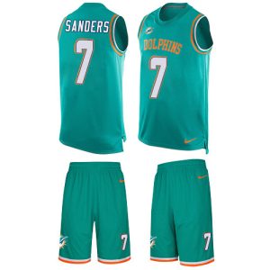 Gorgeous Dolphins #7 Jason Sanders Aqua Green Team Color Men's Stitched NFL Limited Tank Top Suit Jersey