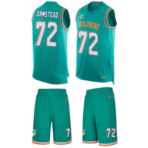 Exquisite Dolphins #72 Terron Armstead Aqua Green Team Color Men's Stitched NFL Limited Tank Top Suit Jersey
