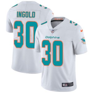 Exceptional Dolphins #30 Alec Ingold White Men's Stitched NFL Vapor Untouchable Limited Jersey
