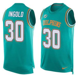 Superior Dolphins #30 Alec Ingold Aqua Green Team Color Men's Stitched NFL Limited Tank Top Jersey