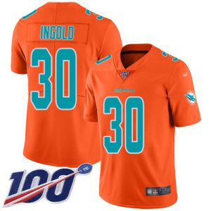 Exceptional Dolphins #30 Alec Ingold Orange Men's Stitched NFL Limited Inverted Legend 100th Season Jersey