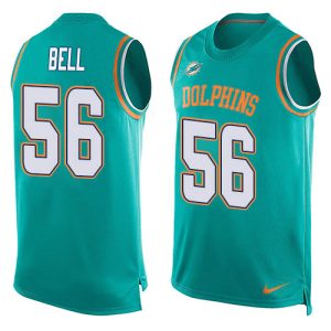 Exceptional Dolphins #56 Quinton Bell Aqua Green Team Color Men's Stitched NFL Limited Tank Top Jersey