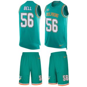Superb Dolphins #56 Quinton Bell Aqua Green Team Color Men's Stitched NFL Limited Tank Top Suit Jersey