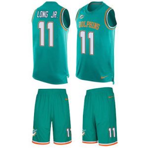 Premium Dolphins #11 David Long Jr. Aqua Green Team Color Men's Stitched NFL Limited Tank Top Suit Jersey